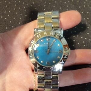 Marc Jacobs Two-Tone Watch with Blue Face